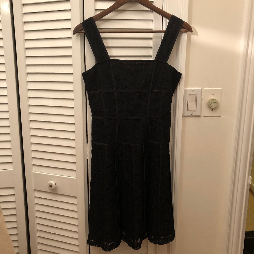 Ann Taylor black lace strap dress, size 2